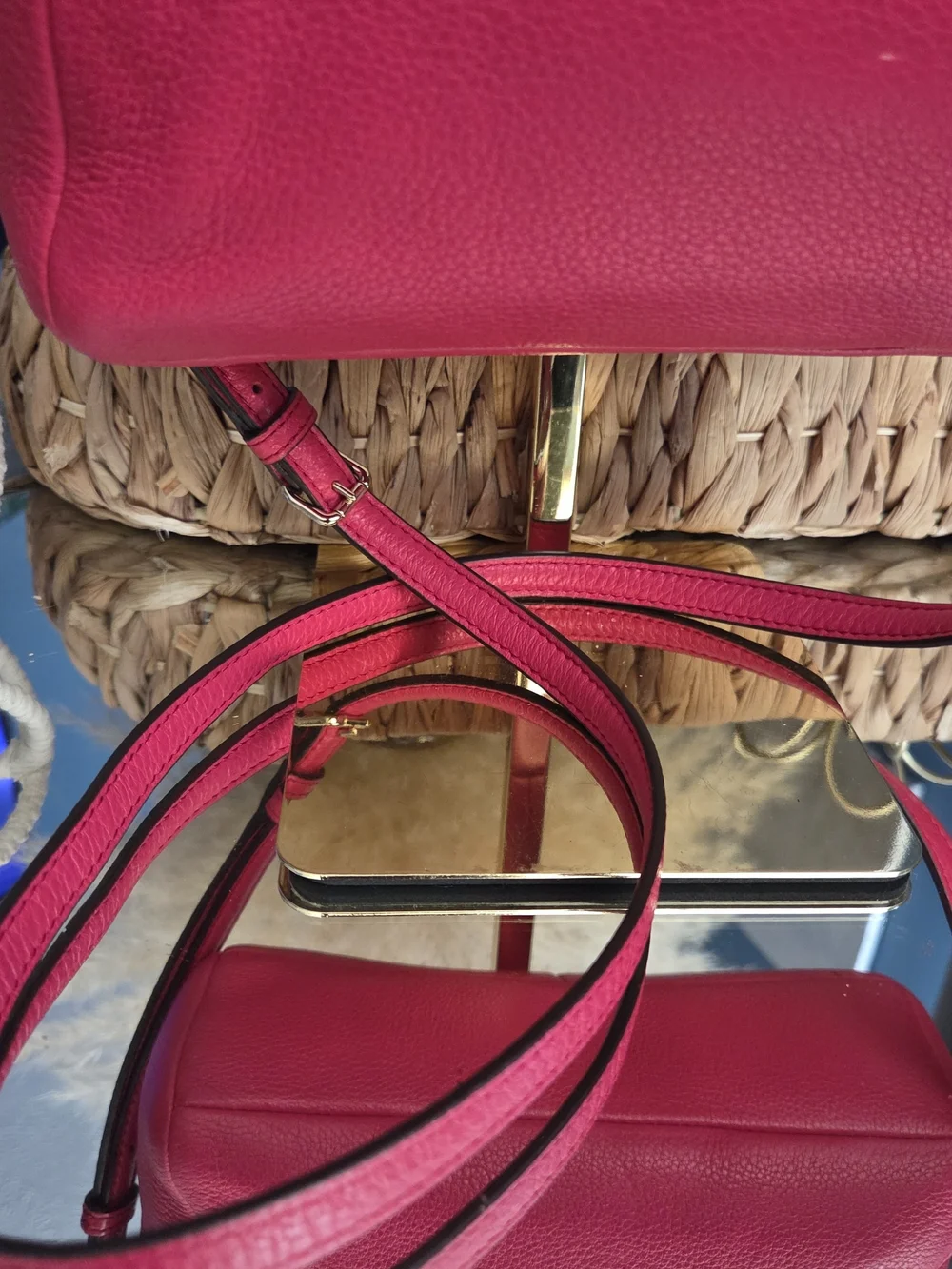 Coach Pebbled Leather Mini Kelsey Satchel Crossbody Pink/Fuchsia EUC